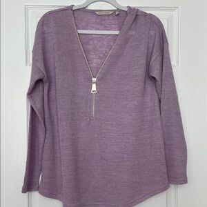 Soft Surroundings Half-Zip Women’s Knit Top in Lilac
